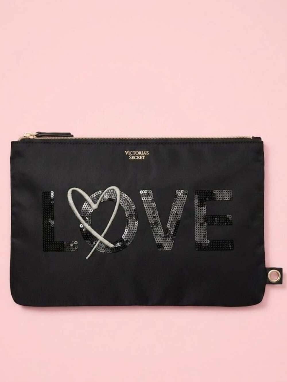 Victoria's Secret Sequined Large Clutch Wristlet Bag NWT